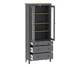 САГА шкаф с витриной 90 серый/ясень | изображение 2