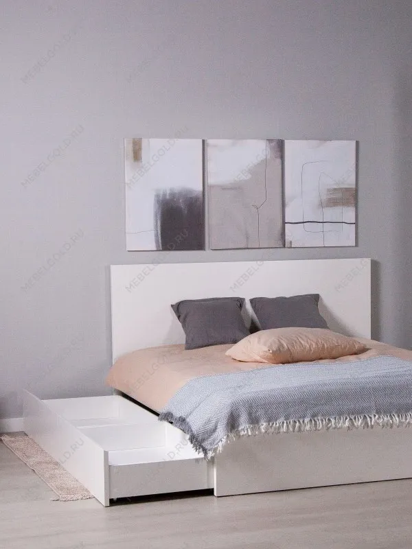 Кровать двуспальная Варма СЭНГ, 160х200 см, эмаль, белая | изображение 1