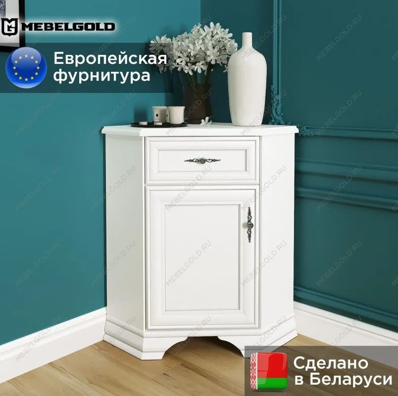 Тумба Кентаки KOMN1D1S/L угловая белый | изображение 1