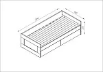 БРИМНЭС / СИРИУС Кровать двухспальная раздвижная ИКЕА / IKEA 90/180х200, Дуб Сонома | изображение 3