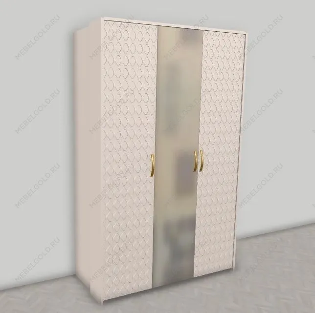 Шкаф Лара 3-дверный бежевый глянец