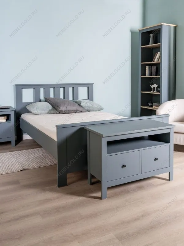 Кровать двуспальная Сага, 140х200 см, темно-бирюзовая | изображение 2