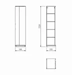 Угловой модуль гардероба МАКС, 50х58х233 см, серый | изображение 3