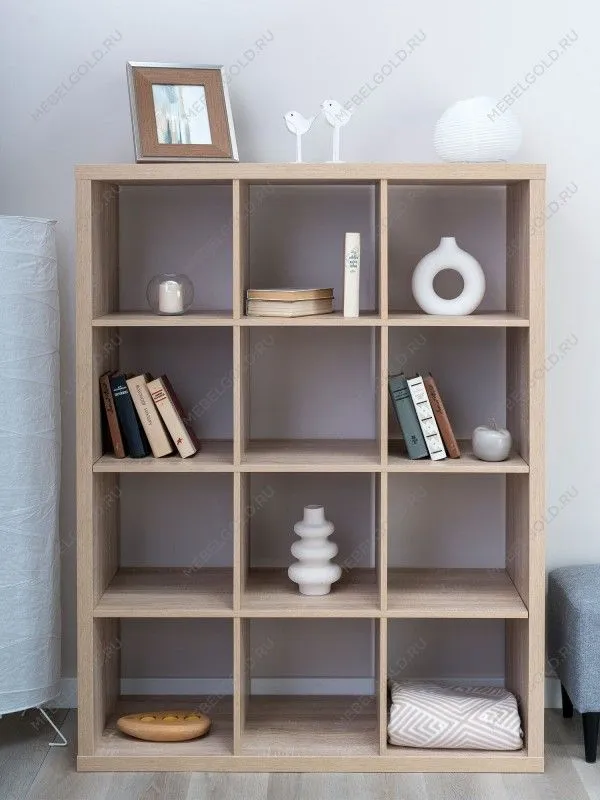 Стеллаж Фора, 12 полок, 112х147х38 см, дуб беленый | изображение 1