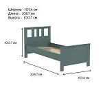 САГА кровать одинарная 90х200 темно-бирюзовая | изображение 3