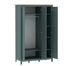 САГА шкаф 3 двери с зеркалом темно-бирюзовый/ясень | изображение 2