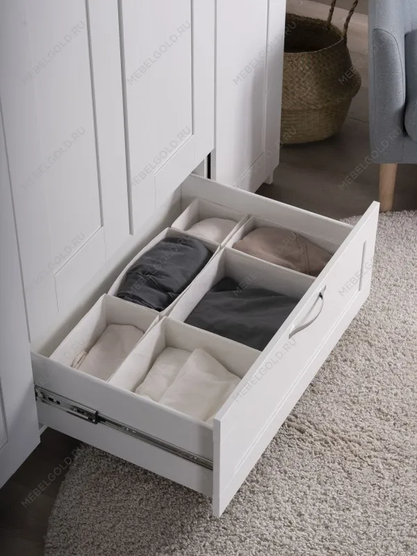 Шкаф Сириус, 4 двери и 1 ящик, 156х59х220 см, белый | изображение 5