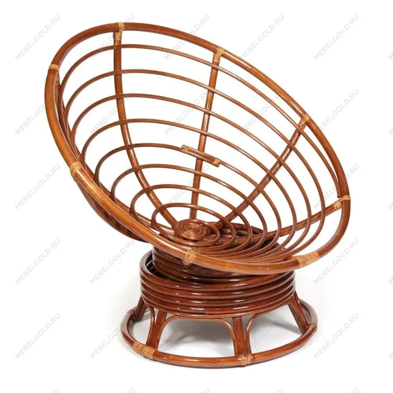 Кресло-качалка Papasan с подушкой Орех, флок олива | изображение 2