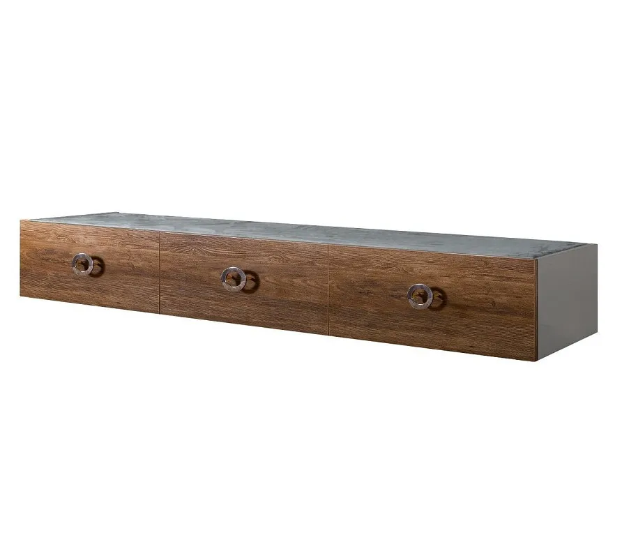 Тумба телевизионная 2.1м Bogemia Fly Wood Fi (Серый) (Novabuk/Хром) БМТ-2