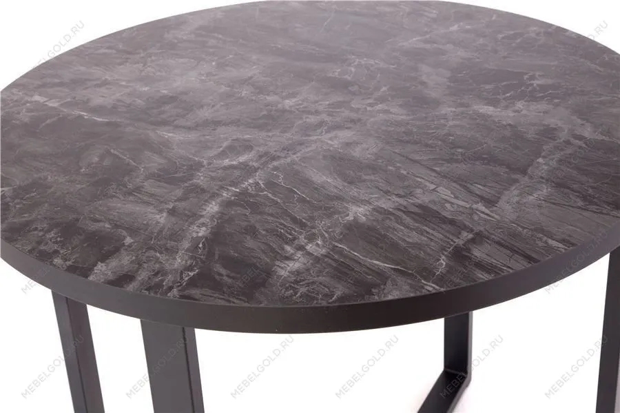 Стол круглый Лофт Зиг-Заг (ЛДСП 32 мм /Марцена темный / кромка чёрная) | изображение 3