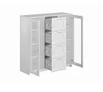 БРИМНЭС / СИРИУС тумба ИКЕА / IKEA 2 двери со стеклом и 4 ящика 117х123 белая | изображение 2