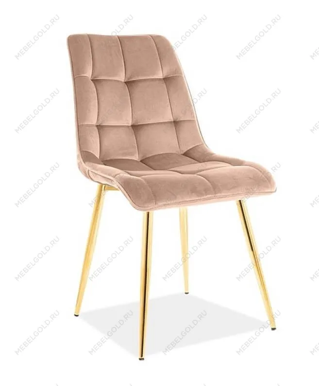 Стул кухонный Signal CHIC Velvet Bluvel 28 (бежевый/золотой)