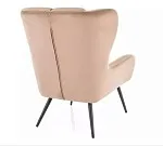 Кресло Signal LOUIS Velvet 28 (бежевый/черный) | изображение 1
