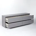 Комод Варма, 4 ящика, горизонтальный, 160х54х40 см, эмаль серая | изображение 8