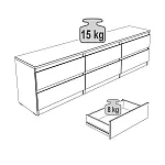 КАСТОР (KULLEN) тумба 6 ящиков серая | изображение 3