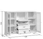 Комод-бар Кентаки KOM2W3S1B белый | изображение 3