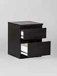 Тумба прикроватная Кастор, 2 ящика, 40х37х49 см, черно-коричневая, дуб венге | изображение 6