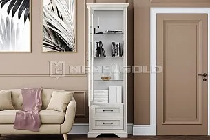 Шкаф-витрина Стилиус REG1W2S с подсветкой (Лиственница сибирская)