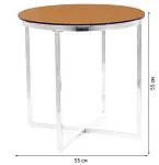 Стол журнальный Signal CRYSTAL B (дымчатый янтарь/серебряный) | изображение 1