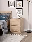 Тумба прикроватная Мальта, 2 ящика, 48х40х54 см, дуб сонома | изображение 2