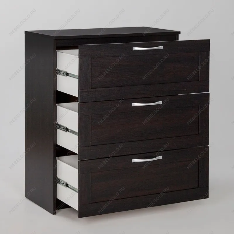 Комод Сириус, 3 ящика, 78х41х94 см, дуб венге, черно-коричневый | изображение 9