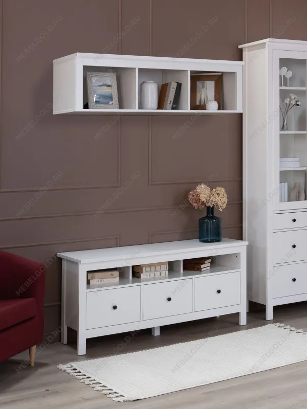 Полка навесная Сага, 3 секции, белая | изображение 4