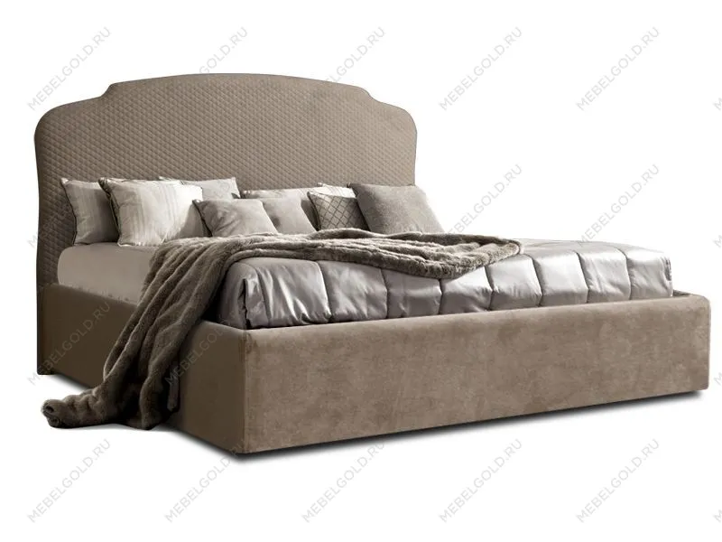 Кровать Римини 1,4 м, с подъемным механизмом (пепел), РМКР140-2[3], стеганые царги | изображение 1