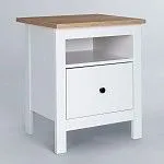САГА тумба прикроватная белая/ясень | изображение 1