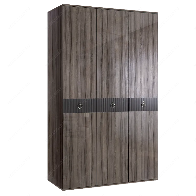 Шкаф 3-х дверный Римини СОЛО (Орех империя/Серебро) РМШ2/3(s)