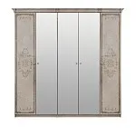 Шкаф Патрисия 5-дверный (2+1+2) с зеркалом крем корень глянец | изображение 1