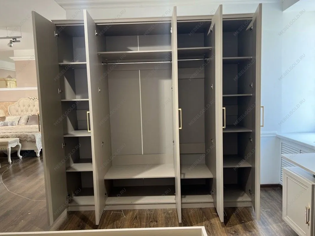 Шкаф Мокко 5-дверный с зеркалом серый | изображение 5