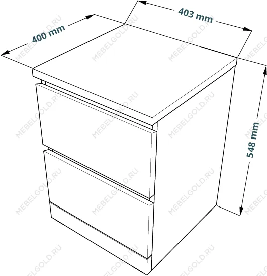 МАЛЬМ / VARMA Тумба прикроватная ИКЕА / IKEA 2 40х54х40, серый | изображение 1