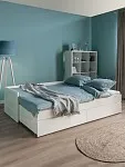 Кровать раздвижная Сириус, с ящиками, 90х200/180х200 см, белая | изображение 1