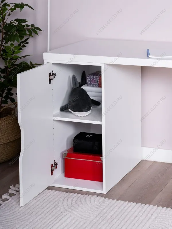 Стол письменный Ингар, с дверцей и 5 ящиками, 140x75x55, белый | изображение 6