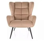 Кресло Signal LOUIS Velvet 28 (бежевый/черный) | изображение 2