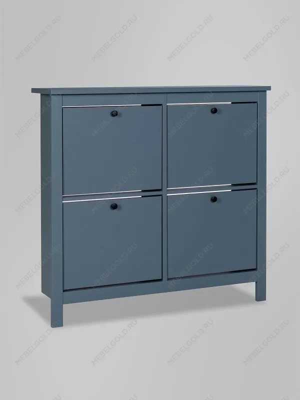 Обувница Сага с 4 откидными ящиками 113х108 темно-бирюзовая | изображение 6