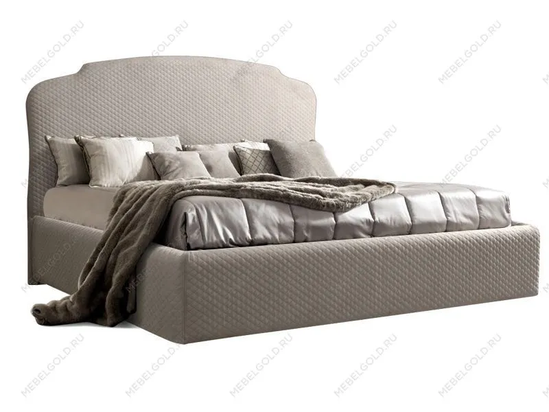 Кровать Римини 1,6 м, с подъемным механизмом (светло-серый), РМКР-1[3], гладкие царги | изображение 1