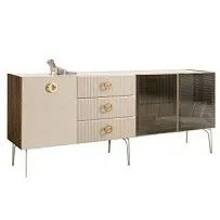 Комод 2.1м Bogemia Woodline Fi (Слоновая кость) (Lakobel/Золото) БМКМ-5[5][10]