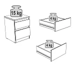 КАСТОР (KULLEN) тумба 2 ящика серая | изображение 3