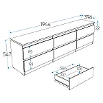 КАСТОР (KULLEN) тумба 6 ящиков серая | изображение 2
