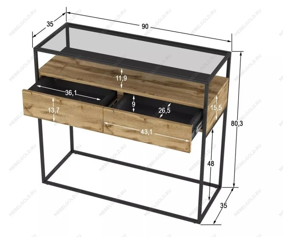 Консоль Эйден (Дуб вотан) | изображение 2