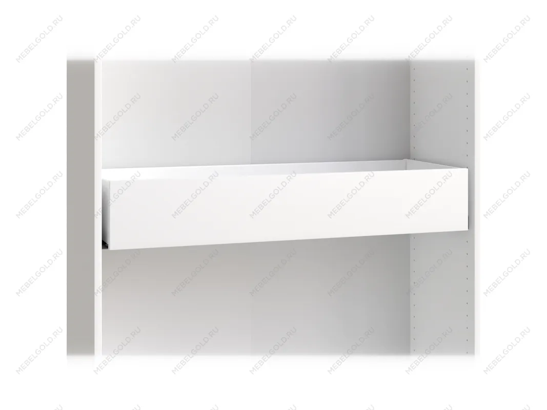 Ящик МАКС длинный выдвижной в двухдверный узкий шкаф, ДСП, цвет белый | изображение 1