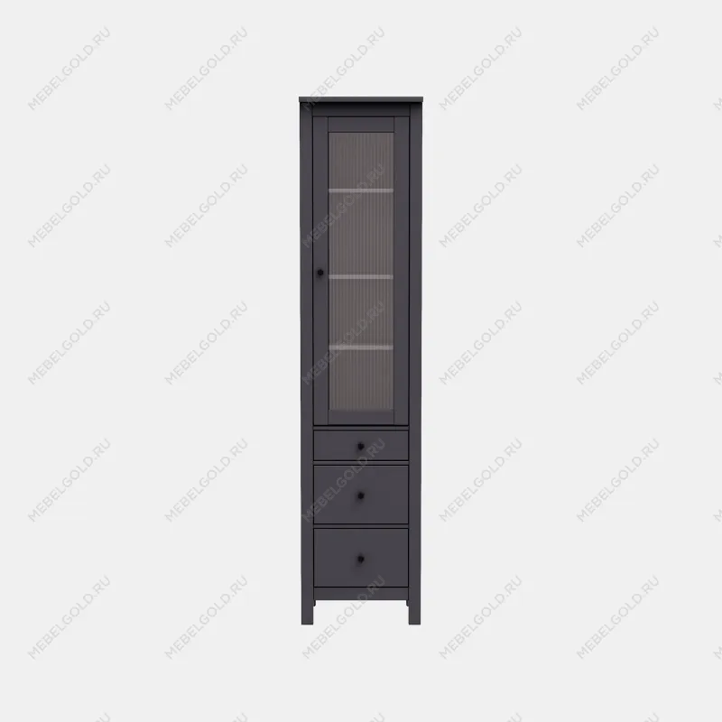 САГА шкаф с витриной 50 МОРУ серый | изображение 6