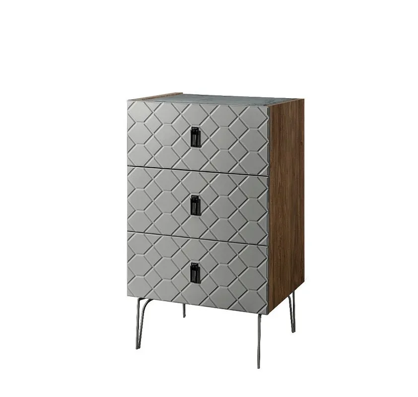 Комод Bogemia Woodline Fa (Серый) (Novabuk/Черный) БМКМ-1