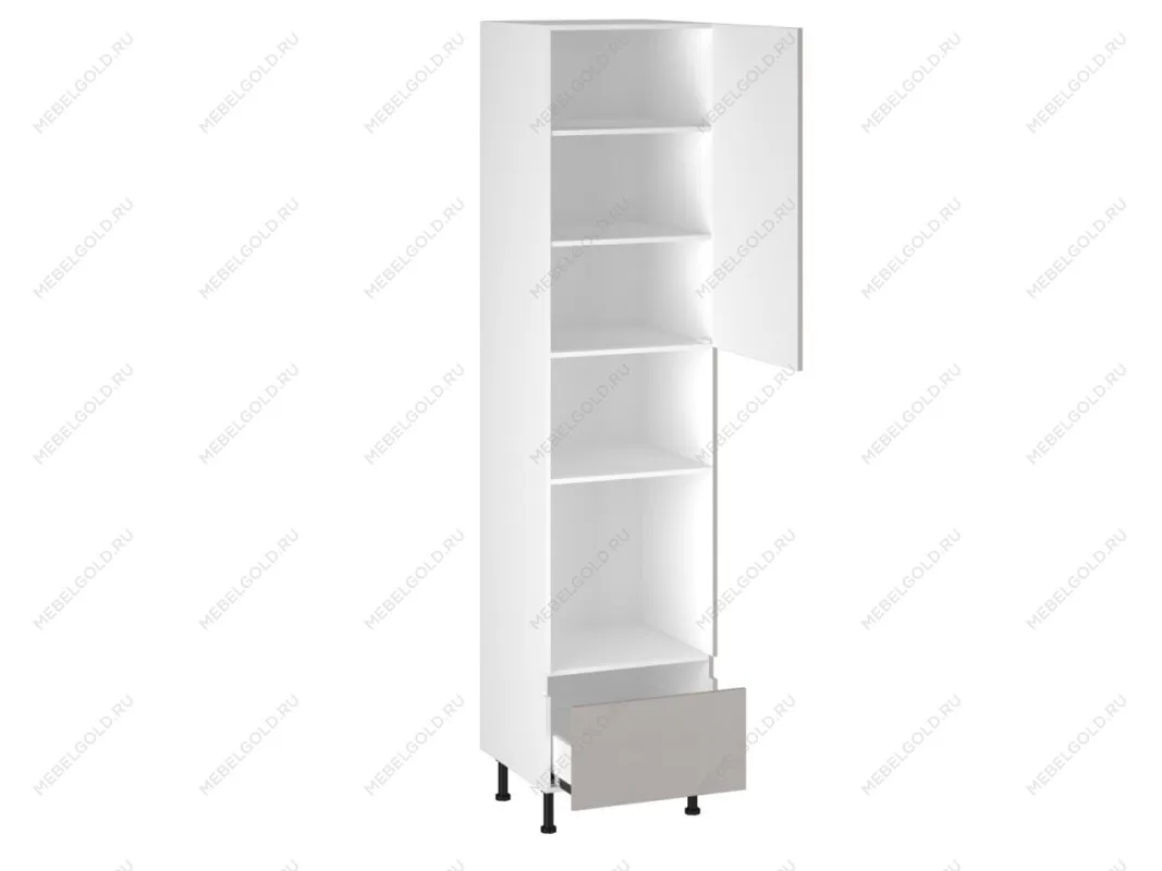 Шкаф-пенал 1080 П-1 бок правый МДФ, Виста (600*586*2576) Экокожа Бежевый, 26497 | изображение 1