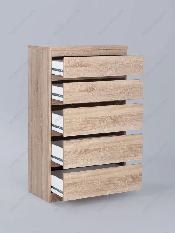 Комод Кастор, 5 ящиков, 65х40х112 см, дуб сонома | изображение 14