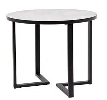 Стол круглый Лофт Зиг-Заг (ЛДСП 32 мм /Мрамор сетте 1468/ кромка чёрная)