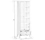 Шкаф-витрина Ева (Хельга) REG1W1S/65 с подсветкой белый | изображение 2