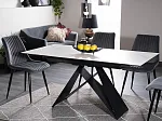 Стол обеденный Signal WESTIN SC раздвижной (эффект белого мрамора/черный мат) | изображение 3