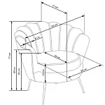 Кресло Halmar AMORINITO (светло-розовый/золотой) | изображение 10